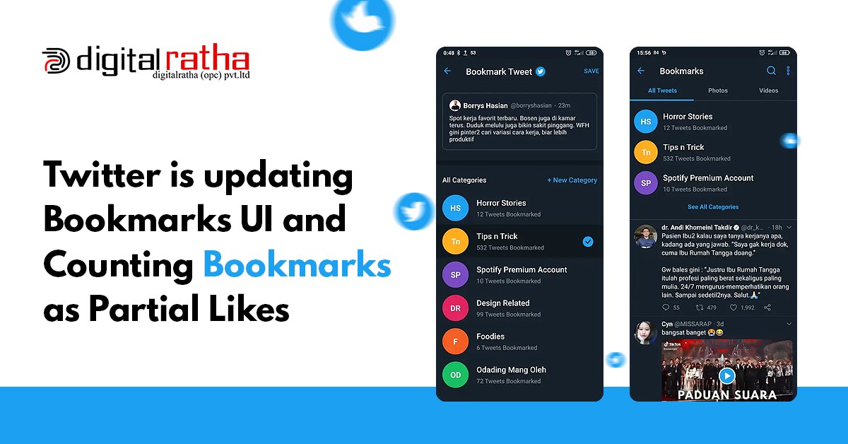 Twitter is updating Bookmarks UI and Counting Bookmarks as Partial Likes