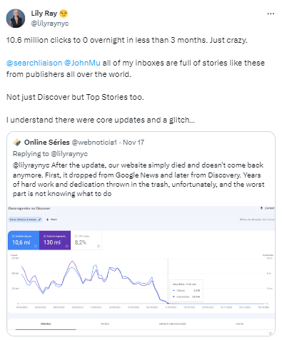 Google Investigating Reports on Declining Traffic After the November Core Update 